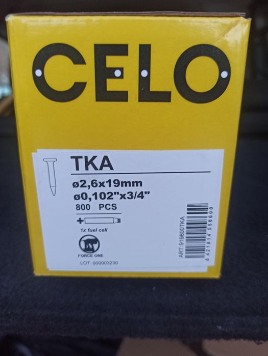 Gwoździe do osadzaka celo 2.6x19mm + gaz