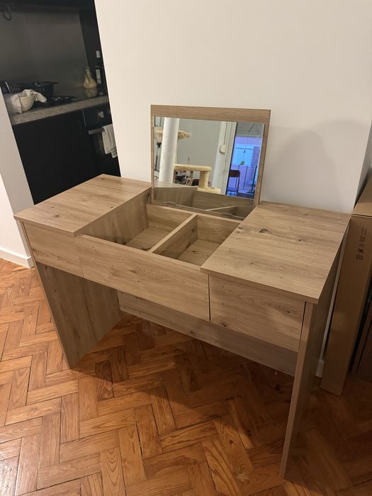 Toucador / Mesa de Cosméticos vidaXL – Carvalho Artesanal