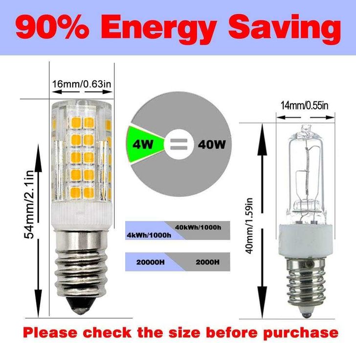 Lâmpada LED - E14 | 12 V | 4W (40w) | branco quente, 3000 K.