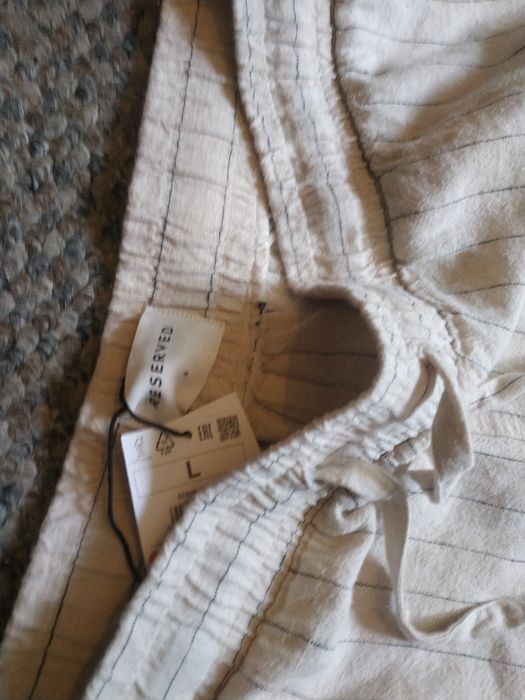 Spodnie L Len 55% Lniane casual szeroka nogawka