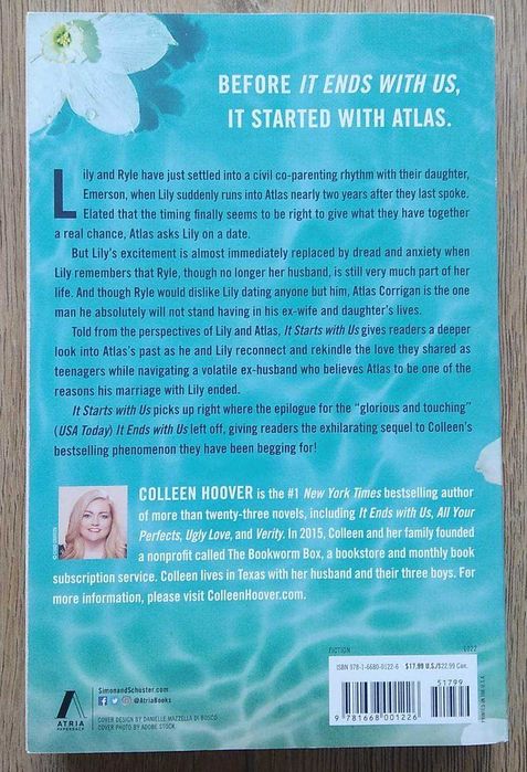 Livro: "It Starts With Us
A Novel
de Colleen Hoover"