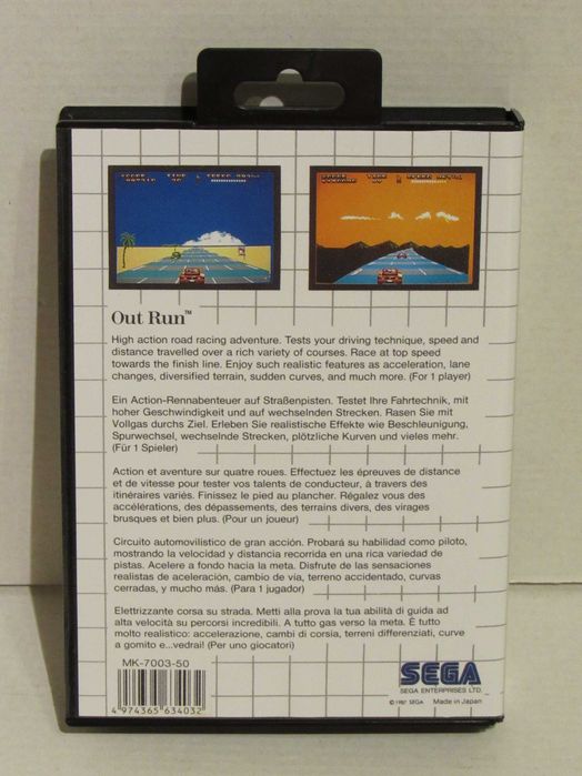 Caixa e capa Sega Master System Out Run