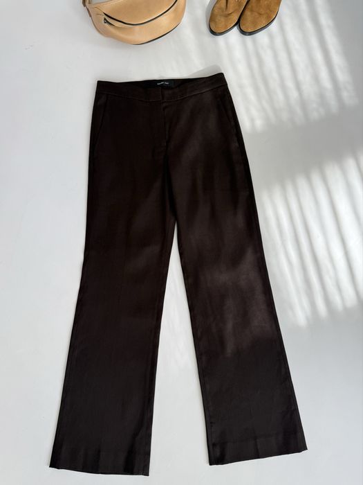 лляні прямі брюки Massimo Dutti