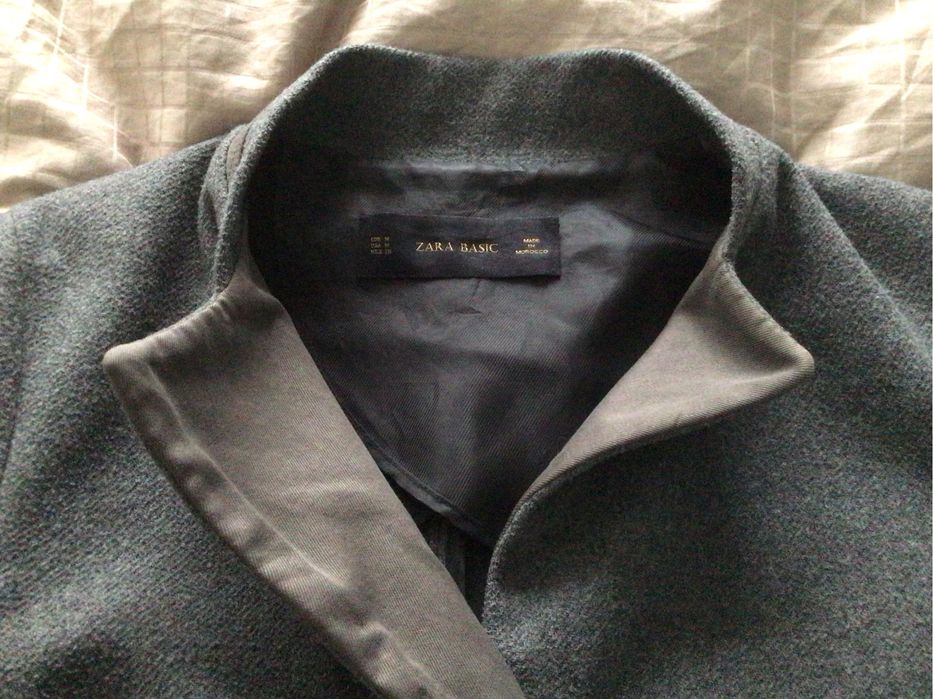 Zara szary płaszcz z wełną M
