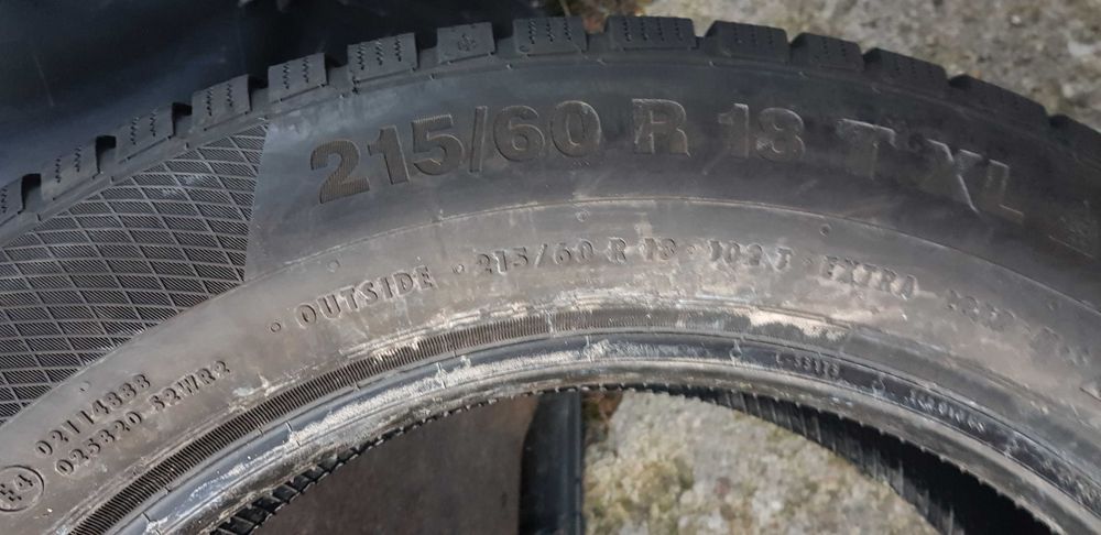 Komplet opon zimowych continental 215/60r18 23r tanio okazja