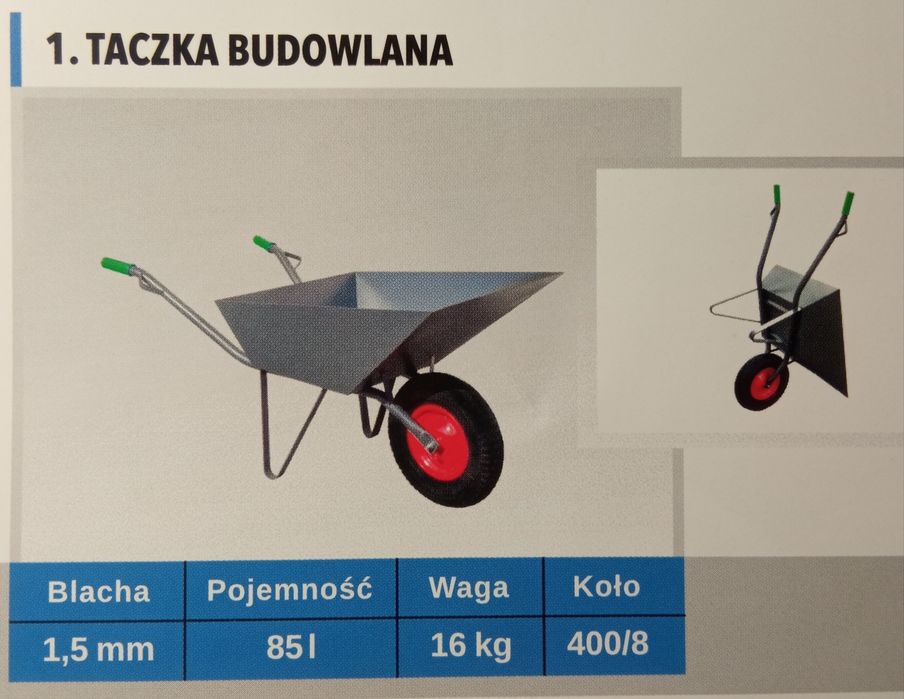Taczka budowlana ogrodowa rolnicza