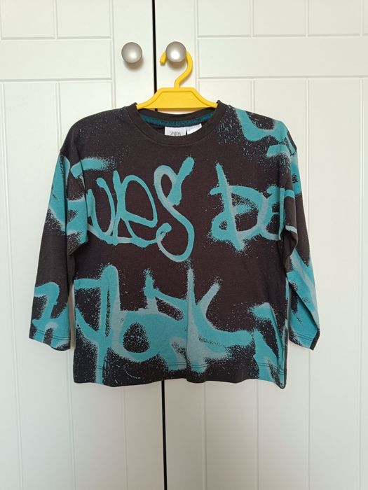 Koszulka bluzka t-shirt chłopięcy długi rękaw Zara 98
