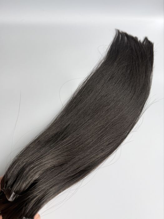 Włosy naturalne Tape-On Invisible Czarny/Brąz (1B) • 50cm • 100g • 20kanapek