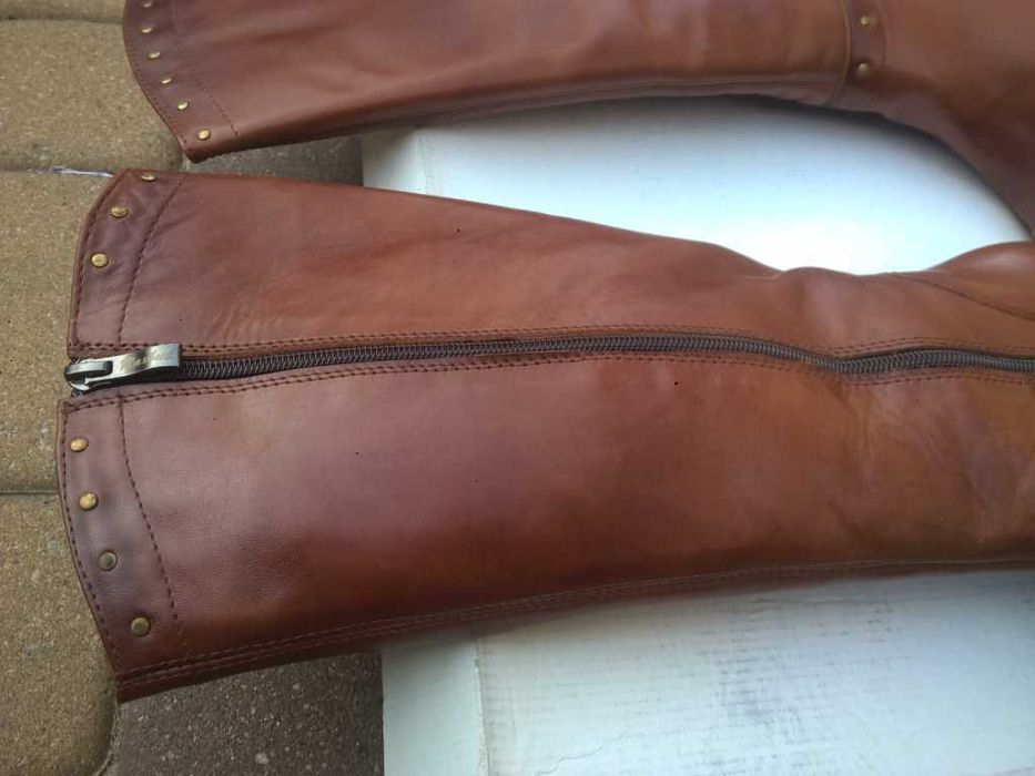 NOWE Buty-Kozaki KOWBOJKI Damskie-38 Skóra100% BRĄZ I-Klasa Gw6 +Fleki