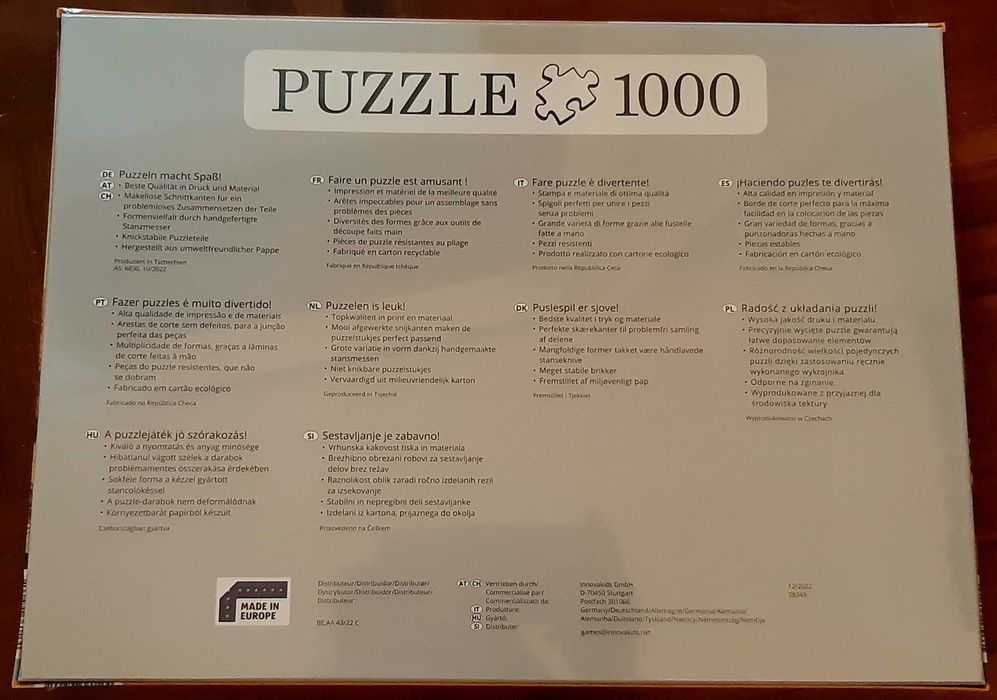 PUZZLE 1000 Peças: VIENA - NOVO! A Estrear! SELADO!