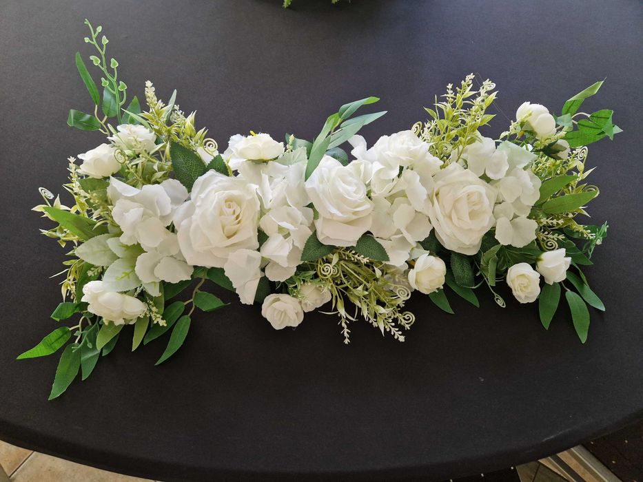 Kompozycja kwiatowa dekoracja na Ślub / Komunię 65cm