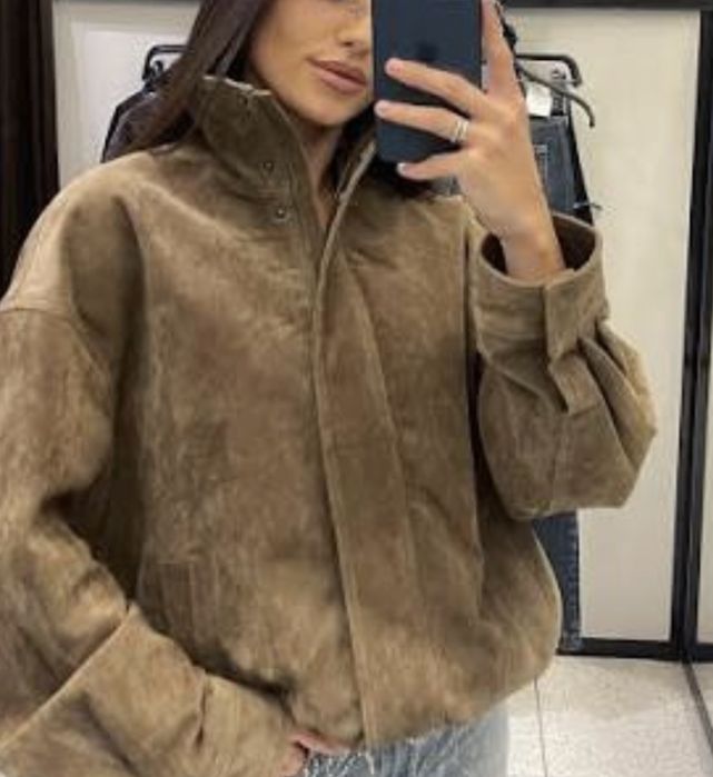 Kurtka zamszowa bomber Zara