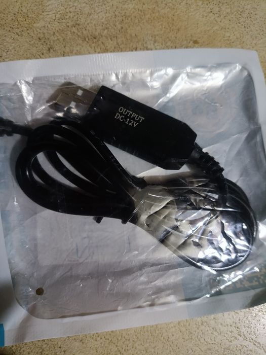 Кабель-адаптер 12V для роутера та оптоволокна (ONU) від павербанка USB-DC