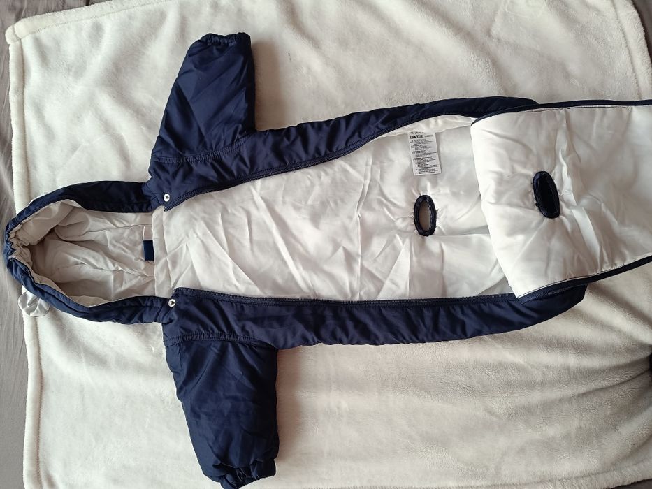 Granatowy śpiworek 62/68 jak NOWY