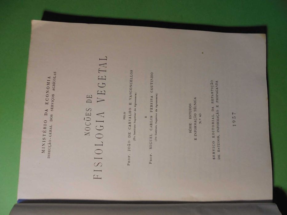 Vasconcelos (João de Carvalho);Noções de Fisiologia Vegetal