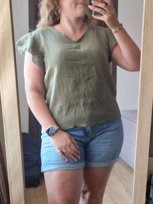 Bluzka damska muślinowa z wiązaniem na plecach Nowa Uni