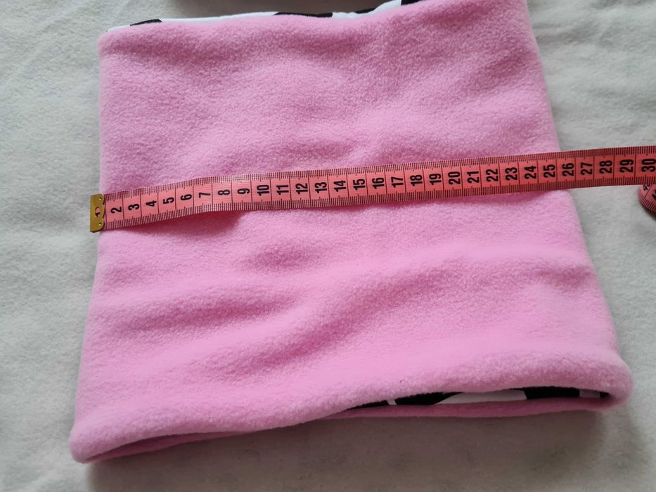 Czapka i komin,panda,bawełna,polar,rękodzieło