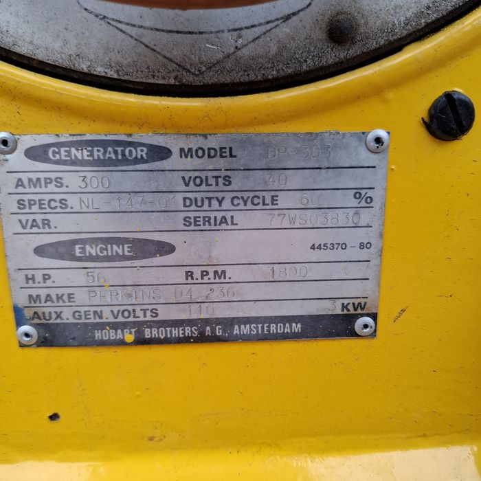Spawarka Wirowa Hobart Diesel Perkins D4.236