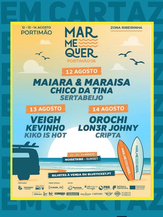 Bilhete diário para o Festival Mar Me Quer - dia 13/08