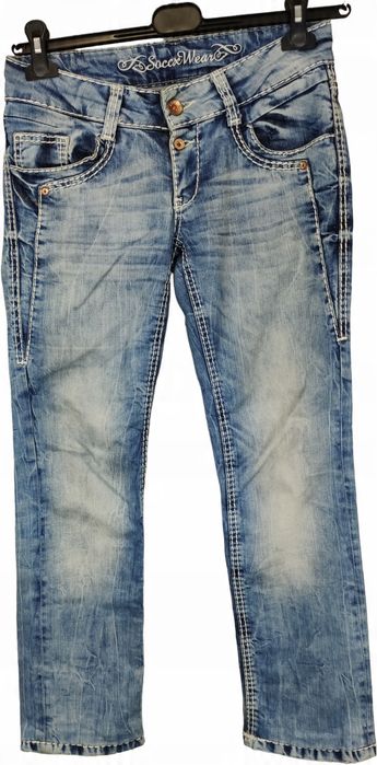 Soccx jeansowe spodnie proste damskie rozm w28 l32