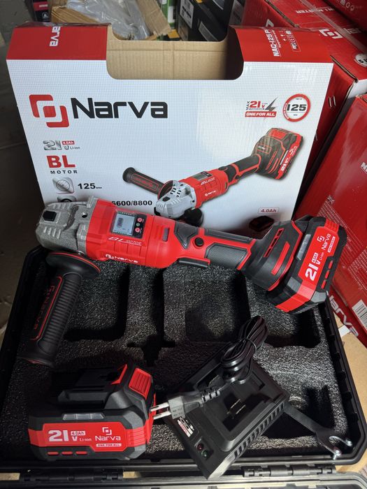 Акумуляторна болгарка NARVA NAG-125 PRO BL поворотная бесщеточная