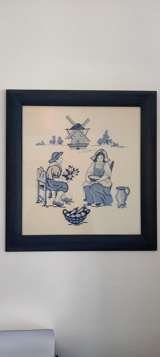 Quadro em ponto cruz "campo"