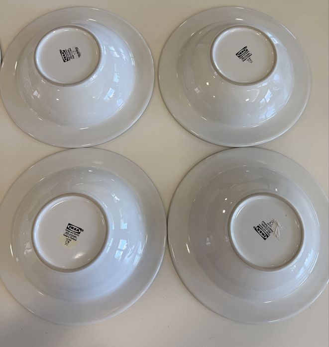 Conjunto 8 Pratos Fundos / Taças IKEA — Como Novos (Linha Verde)