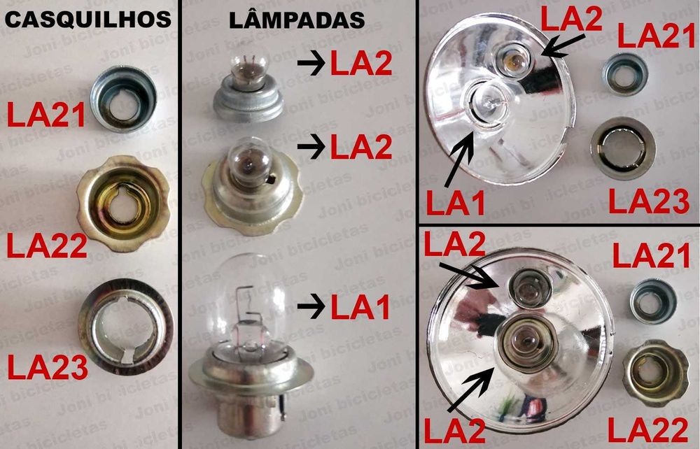 Aros, vidros, espelhos e casquilhos de faróis e farolins de bicicleta
