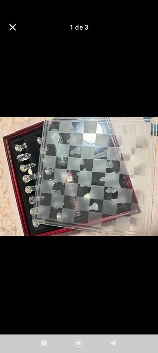 Jogo Xadrez e Damas GLASS TWIN em vidro temperado de última geração