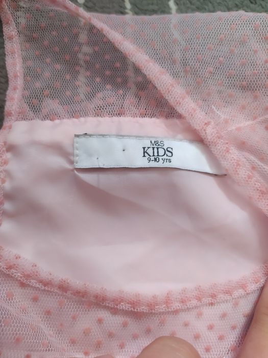 Sukienka letnia galowa z krótkim ozdobnym rękawkiem M&S kids