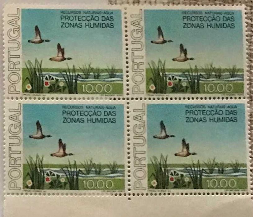 Quadra de selos novos de 10$00 - Recursos Naturais - Água - 1976