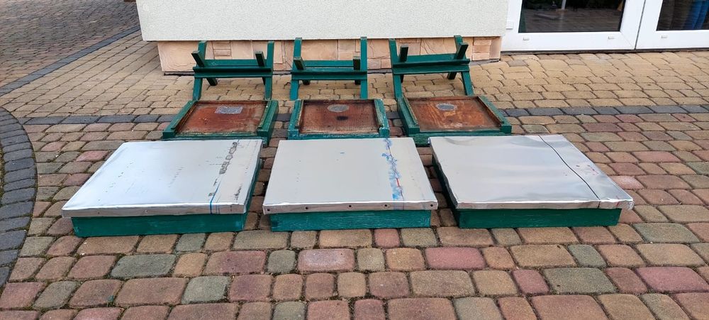 Ule wielkopolskie, 3x daszki, 3x dennice i 3x stojaki, komplet