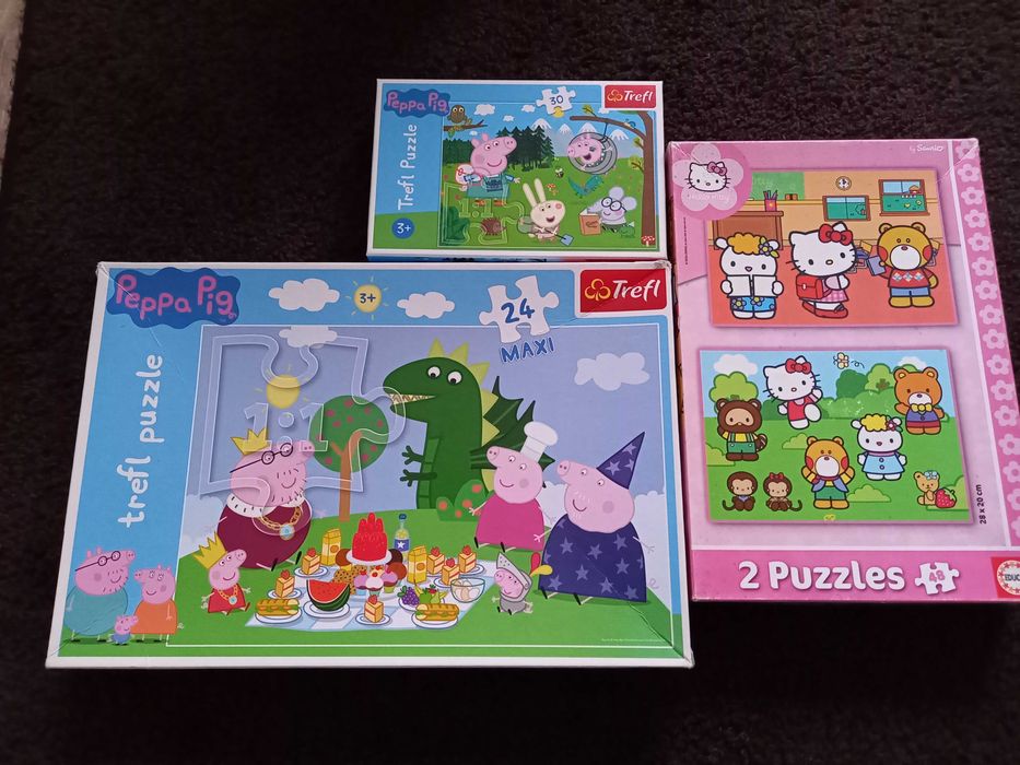 Puzzle Maxi Świnka Peppa Trefl Hello Kitty gratis 24 30 48 elementów