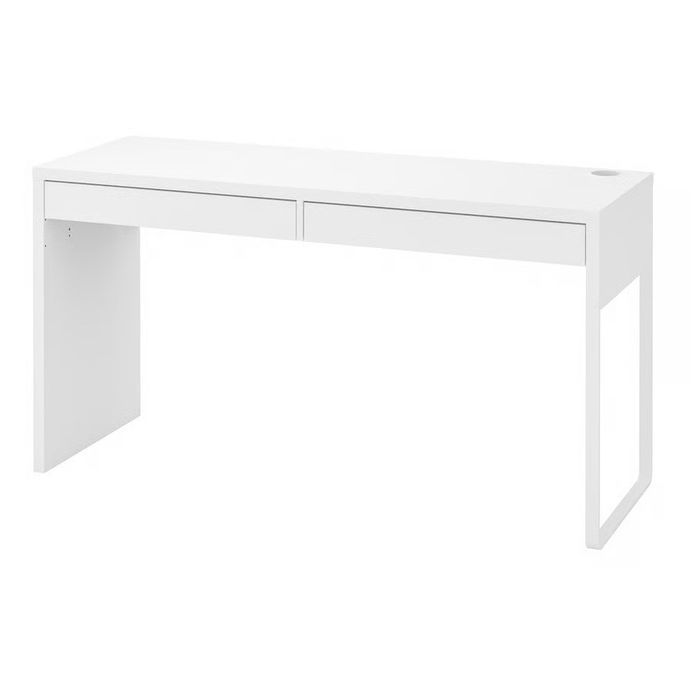 Biurko białe z nadstawką i tablicą magnetyczną  MICKE IKEA
