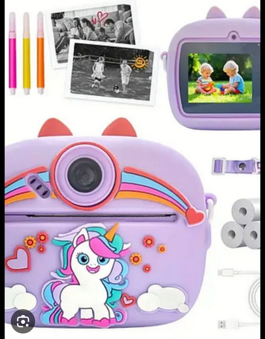 Детский цифровой фотоаппарат с мгновенной печати  с селфи камерой