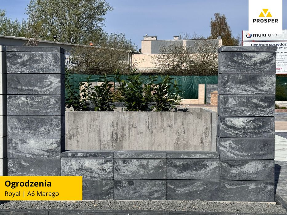 Bloczki na Ogrodzenie KOST-BET serii ROYAL gładkie REALIZACJA MARAGO