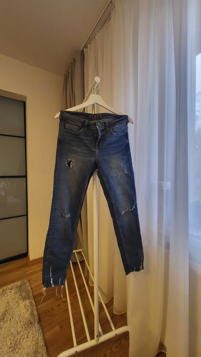 Spodnie premium jeansy skinny fit Zara r. 38 przetarcia rurki