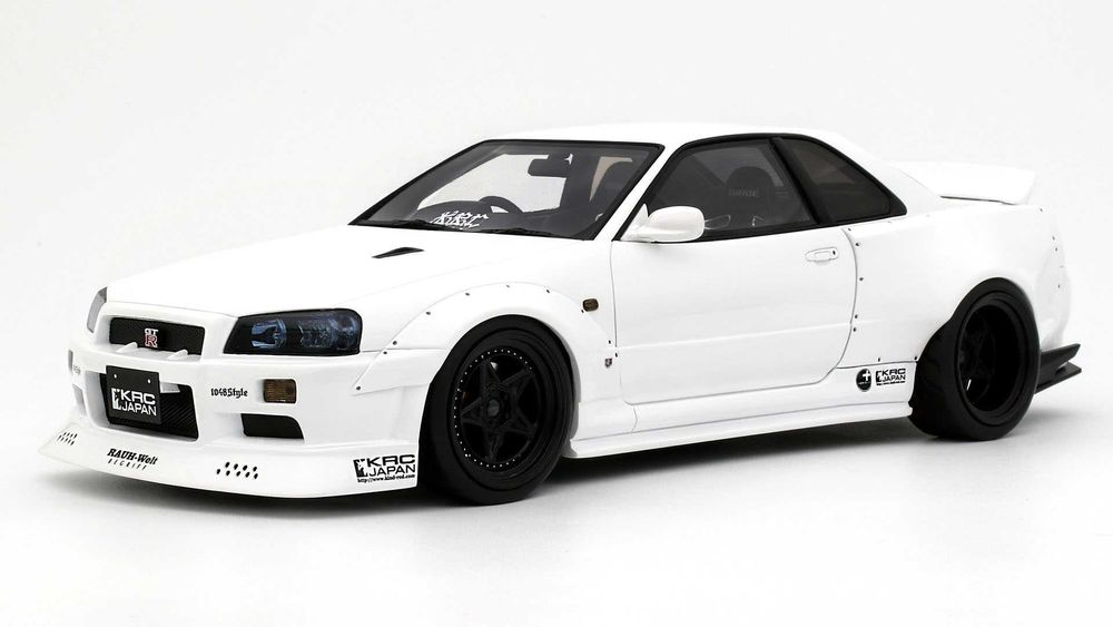 1:18 Otto Nissan Skyline GT-R (R34) KRC Body Kit 2019 pearl white