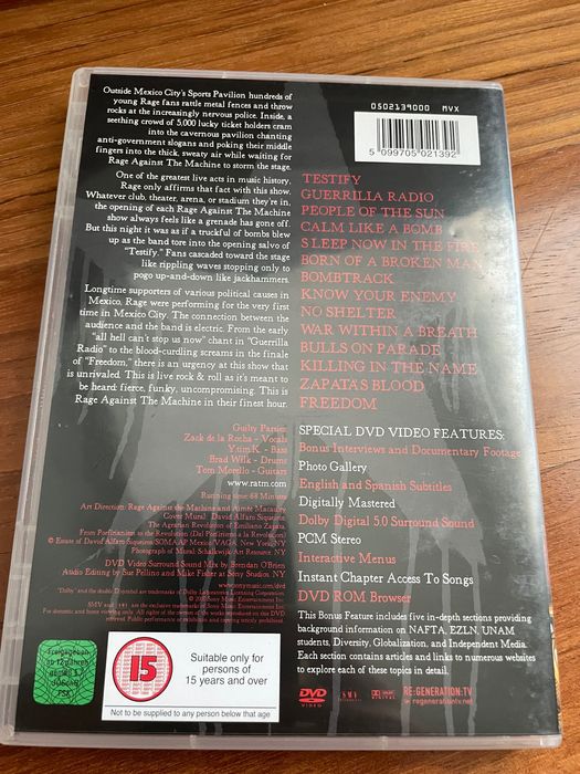 DVDs Rage Against the Machine - Excelente Estado