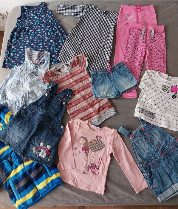 12 sztuk paka ubrań dla dziewczynki rozm. 98