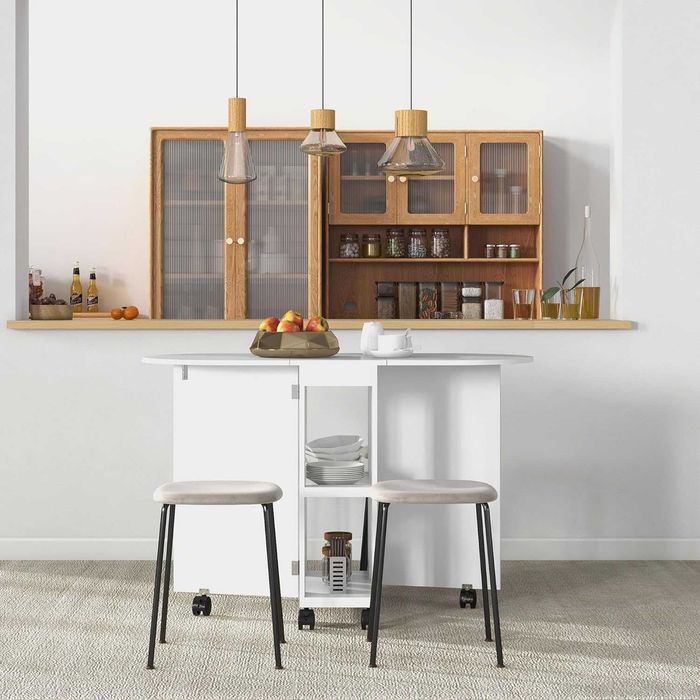 Mesa desdobrável, extensível e de apoio cozinha sala jantar  120x60x77