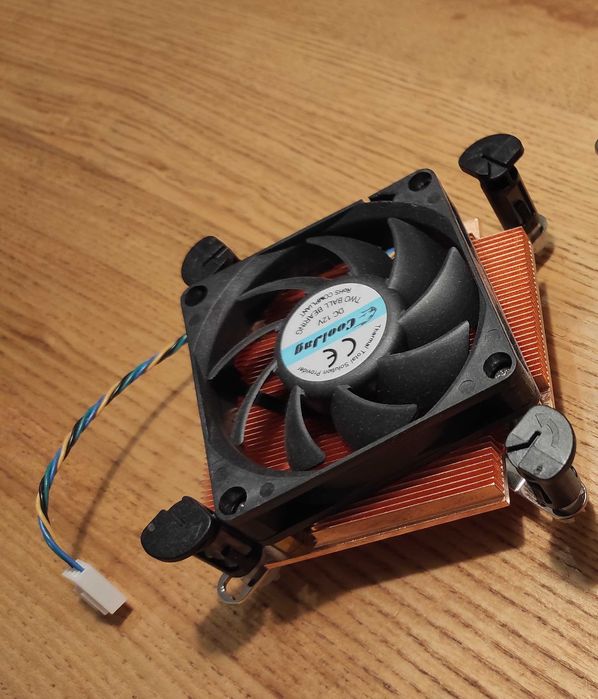 Медний ЦПУ кулер CPU cooler вентилятор Intel CoolJag 1U ШИМ 4-pin PWM