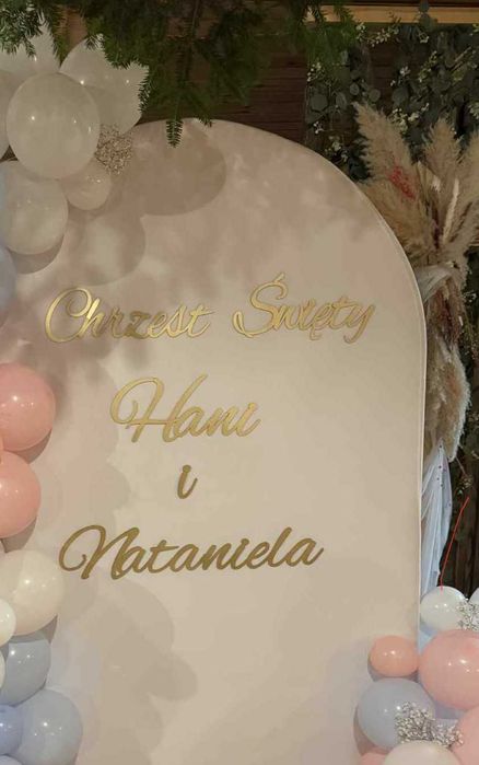 Napis Chrzest Święty Hani/Nataniela
