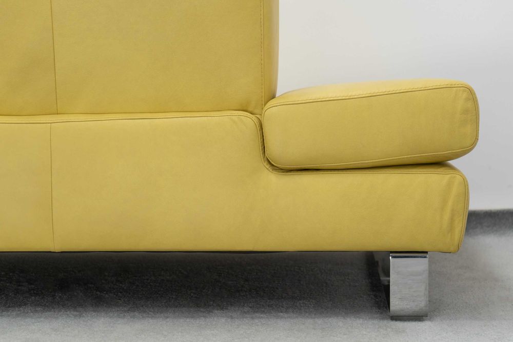 SOFA ŻÓŁTA Skóra naturalna W.Schillig 232x102x79 cm