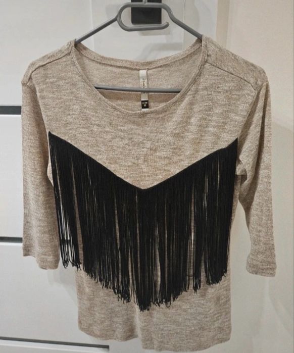 Reserved r M Bluzeczka nowa z frędzlami boho sweter bluzka damska