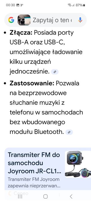 Transmiter samochodowy FM Joyroom
