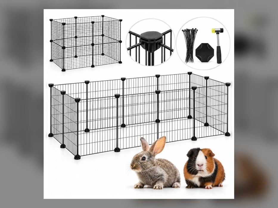 Nowy Kojec Dla Królika Świnki 12 Paneli 143x73x46 Cm Wybieg Modułowy