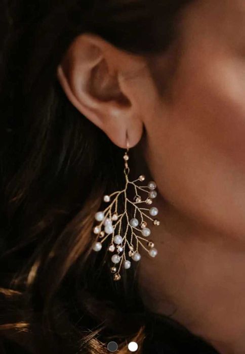 Ślubna ozdoba do włosów z kolczykami