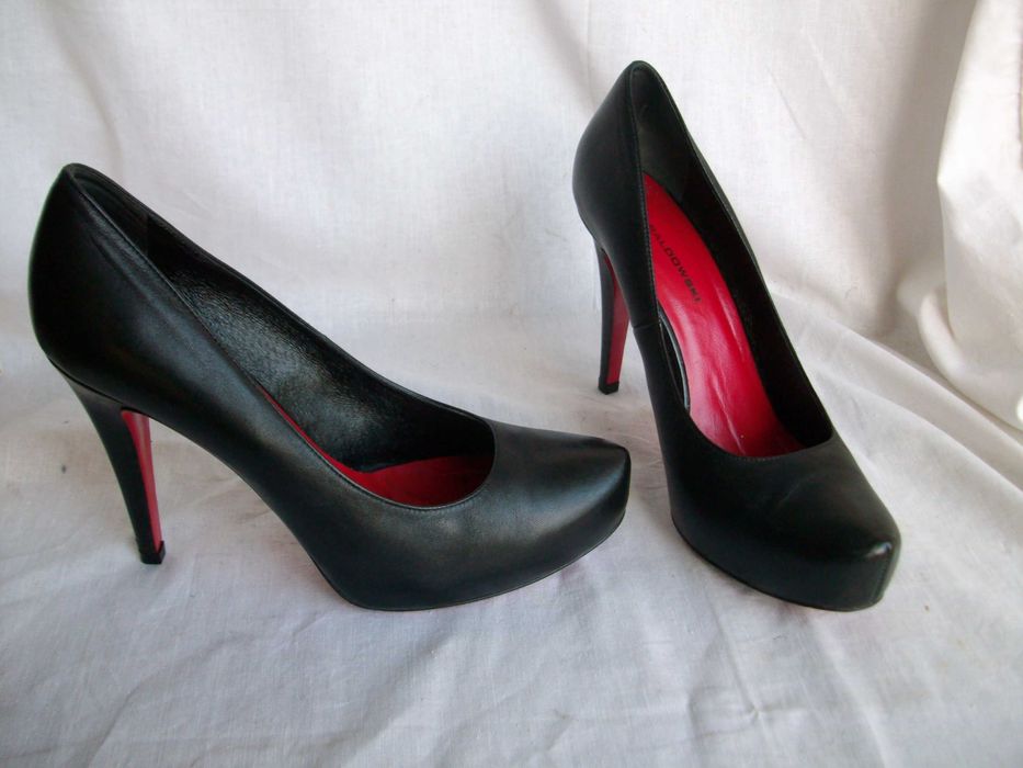 Baldowski skórzane szpilki platforma 40