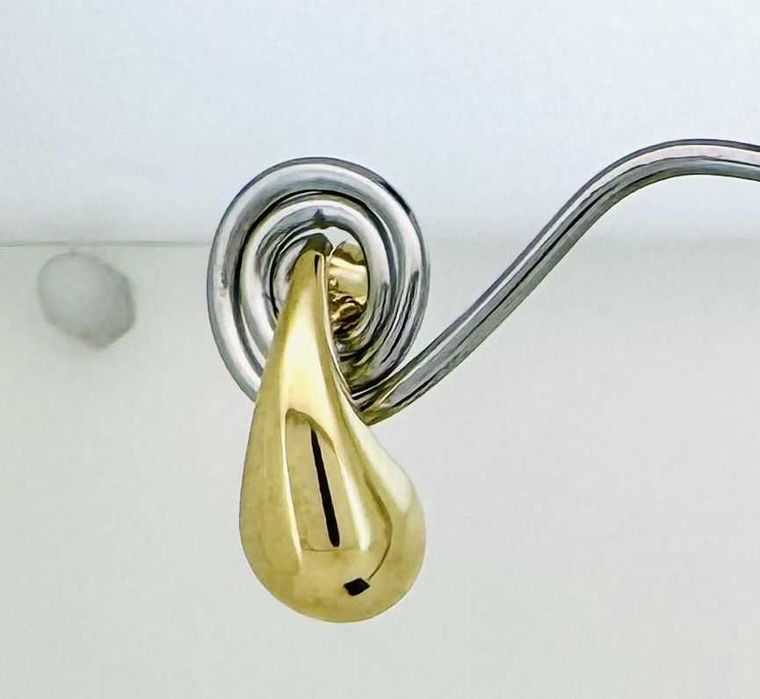 Złote kolczyki Kropelka Łezka na sztyft złoto pr. 585 waga 1,91 g 2 cm